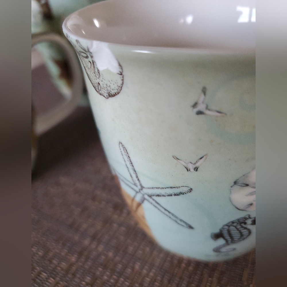 Cape Shore Set of 4 Harbor Mugs, sea life motif, Sanibel Island, 15oz coffee cup - Picture 9 of 12